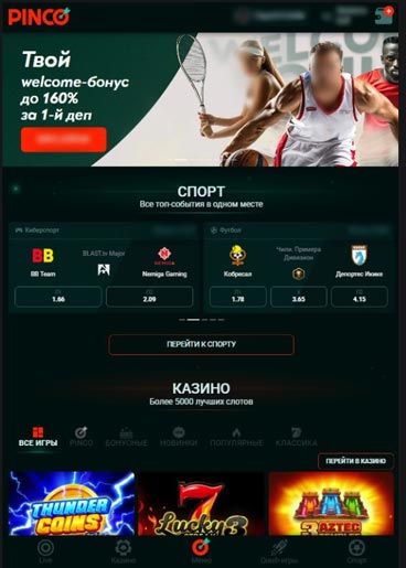 Дизайн казино Pinco